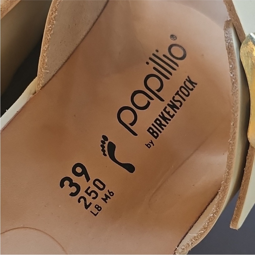 BIRKENSTOCK Papillio The Almina Platform Wedge ECRU Slide Sandals - Picture 9 of 13